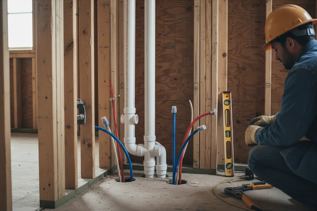 Drain and supply rough-in during Toilet Repair and Installation in Osyka