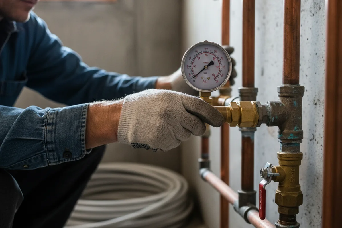Pressure testing a repaired line during Water Line Repair in Osyka